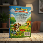 The Puppy Who Wouldn't Listen - Back Cover Table Mockup